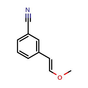 Chemical structure of (E)-3-(2-methoxyvinyl)benzonitrile , CAS 956526-81-1, AChemBlock Q69246