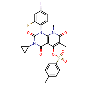 3-cyclopropyl-1-(2-fluoro-4-iodophenyl)-6,8-dimethyl-2,4,7-trioxo-1,2,3,4,7,8-hexahydropyrido[2,3-d]pyrimidin-5-yl 4-methylbenzenesulfonate