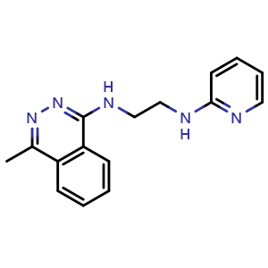 Chemical structure of N1-(4-methylphthalazin-1-yl)-N2-(pyridin-2-yl)ethane-1,2-diamine , CAS 1111588-98-7, AChemBlock Q69274