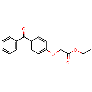 Chemical structure of ethyl 2-(4-benzoylphenoxy)acetate , CAS 51848-56-7, AChemBlock Q69278