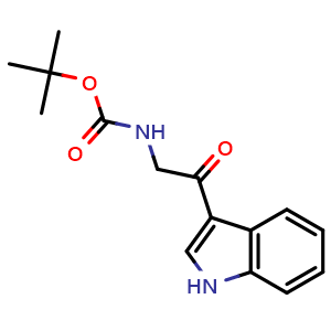 Chemical structure of tert-butyl (2-(1H-indol-3-yl)-2-oxoethyl)carbamate , CAS 689232-04-0, AChemBlock Q69279