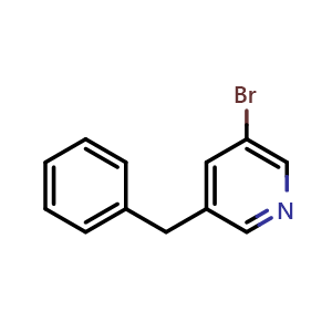 Chemical structure of 3-benzyl-5-bromopyridine , CAS 301220-81-5, AChemBlock Q69299