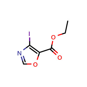 Chemical structure of ethyl 4-iodooxazole-5-carboxylate , CAS 220580-92-7, AChemBlock Q69321