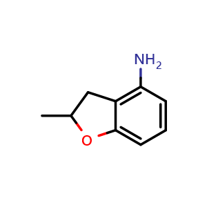 Chemical structure of 2-methyl-2,3-dihydrobenzofuran-4-amine , CAS 849148-79-4, AChemBlock Q69331