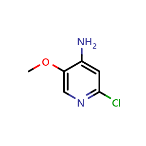 Chemical structure of 2-chloro-5-methoxypyridin-4-amine , CAS 1227586-39-1, AChemBlock Q69333