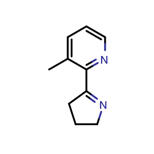 Chemical structure of 2-(3,4-dihydro-2H-pyrrol-5-yl)-3-methylpyridine , CAS 1355225-37-4, AChemBlock Q69362