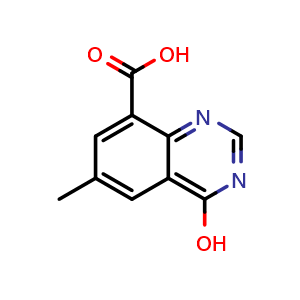 Chemical structure of 4-hydroxy-6-methylquinazoline-8-carboxylic acid , CAS 1269421-64-8, AChemBlock Q69371