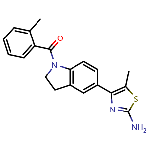 (5-(2-amino-5-methylthiazol-4-yl)indolin-1-yl)(o-tolyl)methanone