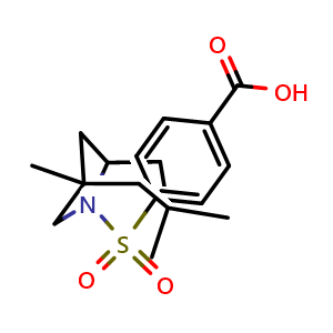 Chemical structure of 4-((1,3,3-trimethyl-6-azabicyclo[3.2.1]octan-6-yl)sulfonyl)benzoic acid , CAS 325830-48-6, AChemBlock Q69377