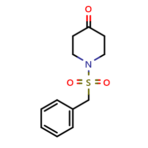 Chemical structure of 1-(benzylsulfonyl)piperidin-4-one , CAS 267666-08-0, AChemBlock Q69435