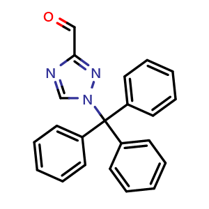 Chemical structure of 1-trityl-1H-1,2,4-triazole-3-carbaldehyde , CAS 148062-66-2, AChemBlock Q69439