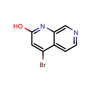 Chemical structure of 4-bromo-1,7-naphthyridin-2-ol , CAS 67967-12-8, AChemBlock Q69463