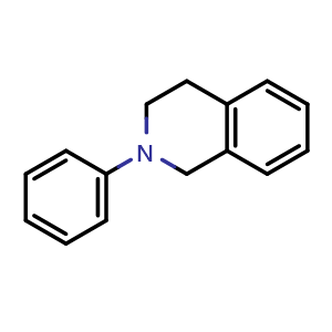 Chemical structure of 2-phenyl-1,2,3,4-tetrahydroisoquinoline , CAS 3340-78-1, AChemBlock Q69479