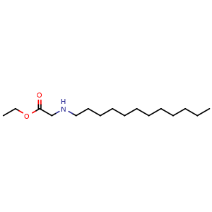 Chemical structure of ethyl dodecylglycinate , CAS 36341-72-7, AChemBlock Q69490