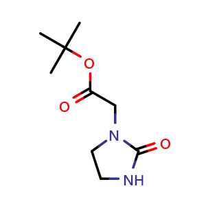 Chemical structure of tert-butyl 2-(2-oxoimidazolidin-1-yl)acetate , CAS 1030882-65-5, AChemBlock Q69497