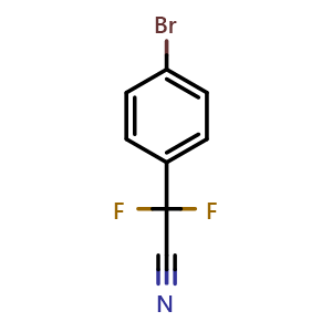 Chemical structure of 2-(4-Bromophenyl)-2,2-difluoroacetonitrile , CAS 148172-45-6, AChemBlock Q69505