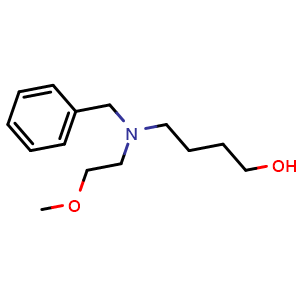 Chemical structure of 4-(benzyl(2-methoxyethyl)amino)butan-1-ol , CAS 1852694-86-0, AChemBlock Q69511