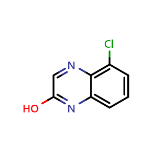 Chemical structure of 5-chloroquinoxalin-2-ol , CAS 55687-19-9, AChemBlock Q69523