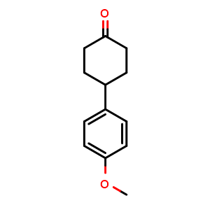Chemical structure of 4-(4-methoxyphenyl)cyclohexan-1-one , CAS 5309-16-0, AChemBlock Q69533