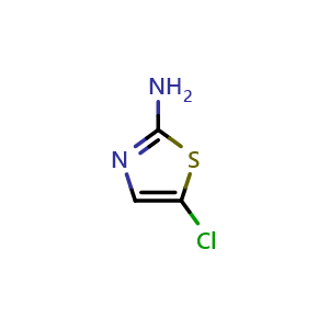 Chemical structure of 5-chlorothiazol-2-amine , CAS 41663-73-4, AChemBlock Q69570