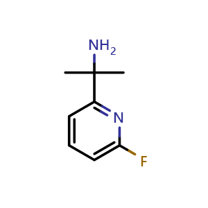 Chemical structure of 2-(6-fluoropyridin-2-yl)propan-2-amine , CAS 1563530-87-9, AChemBlock Q69597