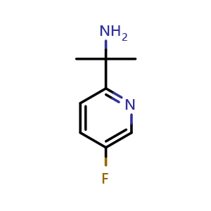 Chemical structure of 2-(5-fluoropyridin-2-yl)propan-2-amine , CAS 1211579-37-1, AChemBlock Q69598