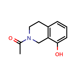 Chemical structure of 1-(8-hydroxy-3,4-dihydroisoquinolin-2(1H)-yl)ethan-1-one , CAS 140865-97-0, AChemBlock Q69605