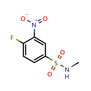 Chemical structure of 4-fluoro-N-methyl-3-nitrobenzenesulfonamide , CAS 1041598-53-1, AChemBlock Q69617