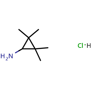 Chemical structure of 2,2,3,3-tetramethylcyclopropan-1-amine hydrochloride , CAS 1269455-96-0, AChemBlock Q69622