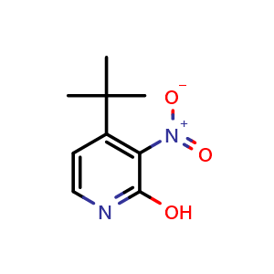 Chemical structure of 4-(tert-butyl)-3-nitropyridin-2-ol , CAS 33252-21-0, AChemBlock Q69658