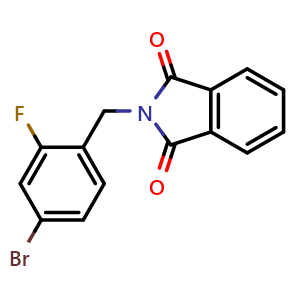 Chemical structure of 2-(4-bromo-2-fluorobenzyl)isoindoline-1,3-dione , CAS 886761-90-6, AChemBlock Q69666