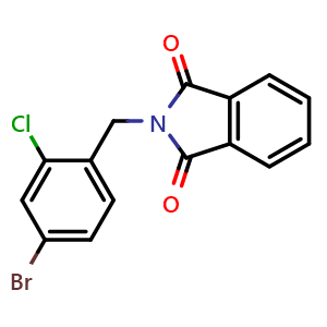 Chemical structure of 2-(4-bromo-2-chlorobenzyl)isoindoline-1,3-dione , CAS 1425943-26-5, AChemBlock Q69667