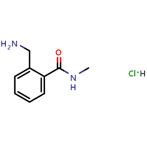 Chemical structure of 2-(Aminomethyl)-N-methylbenzamide hydrochloride , CAS 1107602-90-3, AChemBlock Q69678