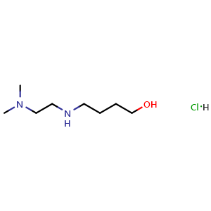 Chemical structure of 4-((2-(dimethylamino)ethyl)amino)butan-1-ol hydrochloride , CAS 2288710-40-5, AChemBlock Q69706