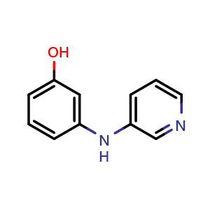 Chemical structure of 3-(Pyridin-3-ylamino)phenol , CAS 1198117-58-6, AChemBlock Q69714