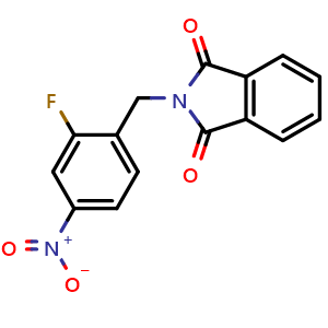 Chemical structure of 2-(2-Fluoro-4-nitrobenzyl)isoindoline-1,3-dione , CAS 1402586-10-0, AChemBlock Q69726
