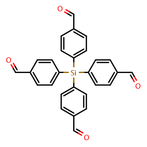Chemical structure of 4,4',4'',4'''-silanetetrayltetrabenzaldehyde , CAS 1055999-34-2, AChemBlock Q69732
