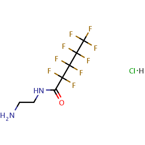 Chemical structure of N-(2-aminoethyl)-2,2,3,3,4,4,5,5,5-nonafluoropentanamide hydrochloride , CAS 2247849-92-7, AChemBlock Q69737