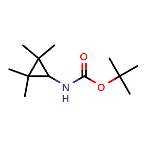 Chemical structure of tert-butyl (2,2,3,3-tetramethylcyclopropyl)carbamate , CAS 1499405-44-5, AChemBlock Q69744