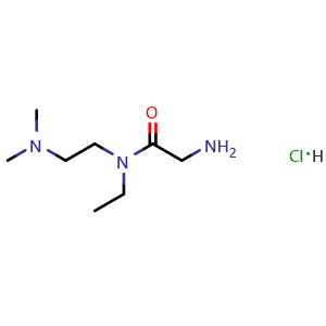 Chemical structure of 2-amino-N-(2-(dimethylamino)ethyl)-N-ethylacetamide hydrochloride , CAS 2288709-21-5, AChemBlock Q69749