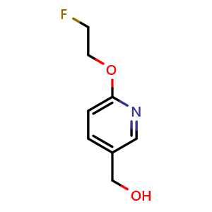Chemical structure of (6-(2-fluoroethoxy)pyridin-3-yl)methanol , CAS 2247849-85-8, AChemBlock Q69765
