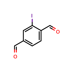 Chemical structure of 2-iodoterephthalaldehyde , CAS 385416-64-8, AChemBlock Q69776