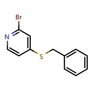Chemical structure of 4-(benzylthio)-2-bromopyridine , CAS 2173186-30-4, AChemBlock Q69786