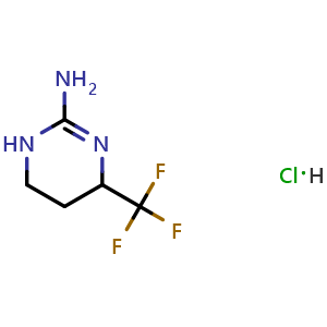 Chemical structure of 4-(trifluoromethyl)-1,4,5,6-tetrahydropyrimidin-2-amine hydrochloride , CAS 1260585-15-6, AChemBlock Q69798