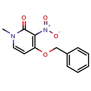 Chemical structure of 4-(benzyloxy)-1-methyl-3-nitropyridin-2(1H)-one , CAS 1706751-73-6, AChemBlock Q69818