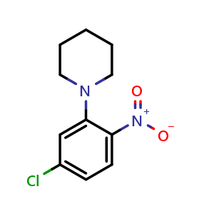 Chemical structure of 1-(5-chloro-2-nitrophenyl)piperidine , CAS 53013-43-7, AChemBlock Q69829