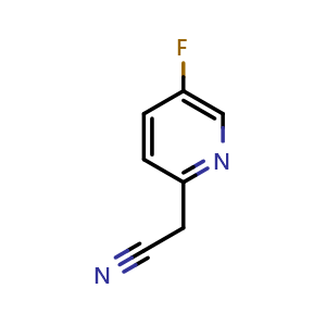 Chemical structure of 2-(5-fluoropyridin-2-yl)acetonitrile , CAS 960371-08-8, AChemBlock Q69905
