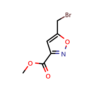 Chemical structure of methyl 5-(bromomethyl)isoxazole-3-carboxylate , CAS 95312-27-9, AChemBlock Q69951