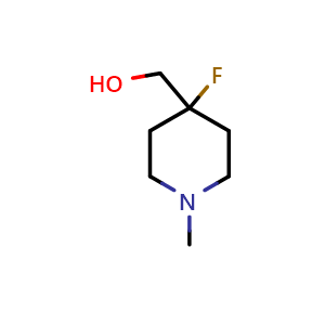 Chemical structure of (4-fluoro-1-methylpiperidin-4-yl)methanol , CAS 1000341-04-7, AChemBlock Q69958