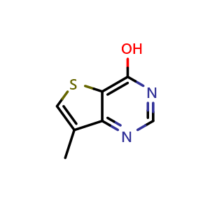 Chemical structure of 7-methylthieno[3,2-d]pyrimidin-4-ol , CAS 175137-13-0, AChemBlock Q69968